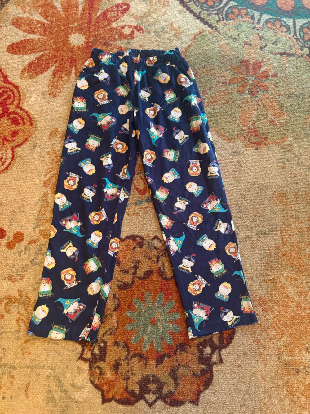 Men's Navy Pajama Pants with Colorful Character Print